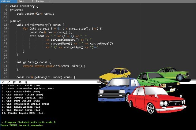 Screenshot of Car Inventory Console Printer